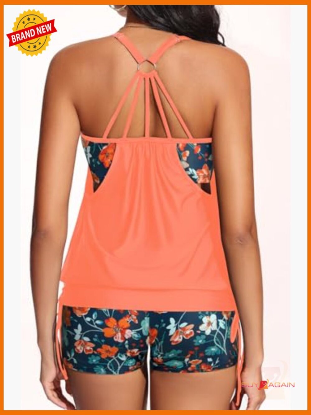 Tankini Swimsuits for Women - 2 Piece Tummy Control with Shorts Modest - Picture 2 of 7